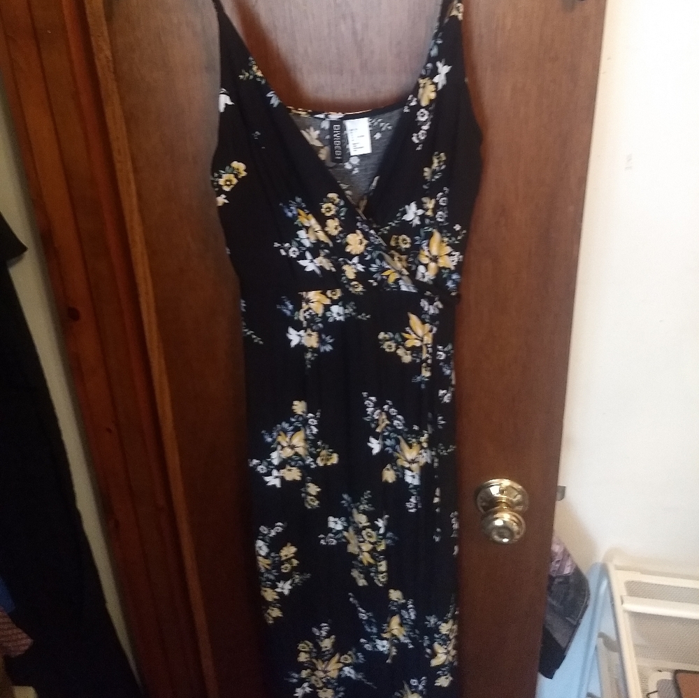 Black floral maxi dress